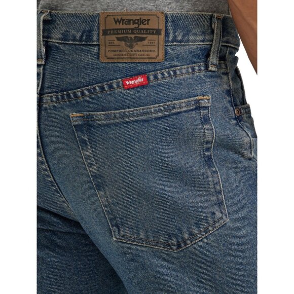 Wrangler Relaxed Fit Five Pocket Denim Shorts Saddle Stitching Mens Size 36 Blue - Picture 6 of 10